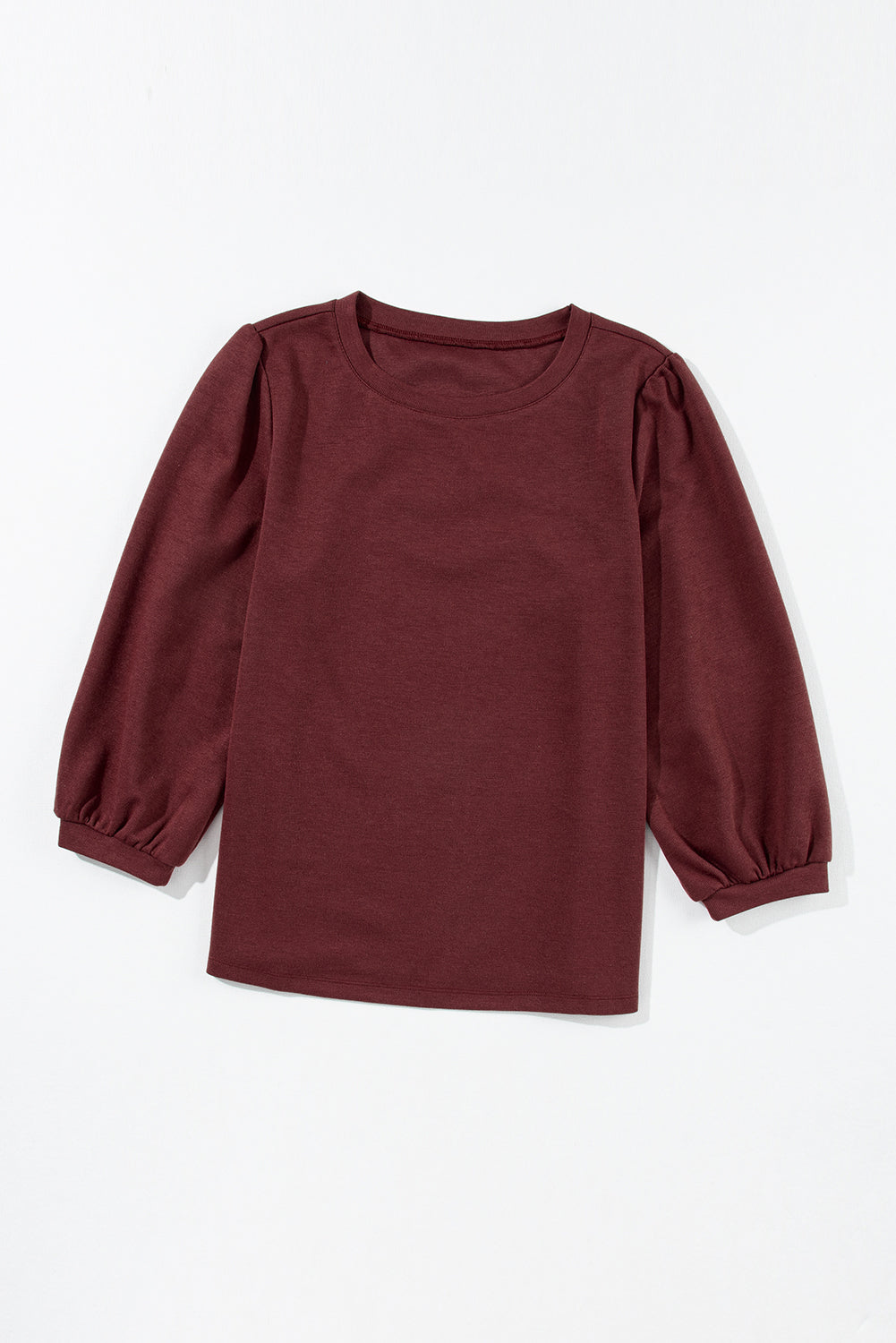 Solid Colour 3/4 Sleeve Round Neck Loose Fit Top | 3 Colour Choices