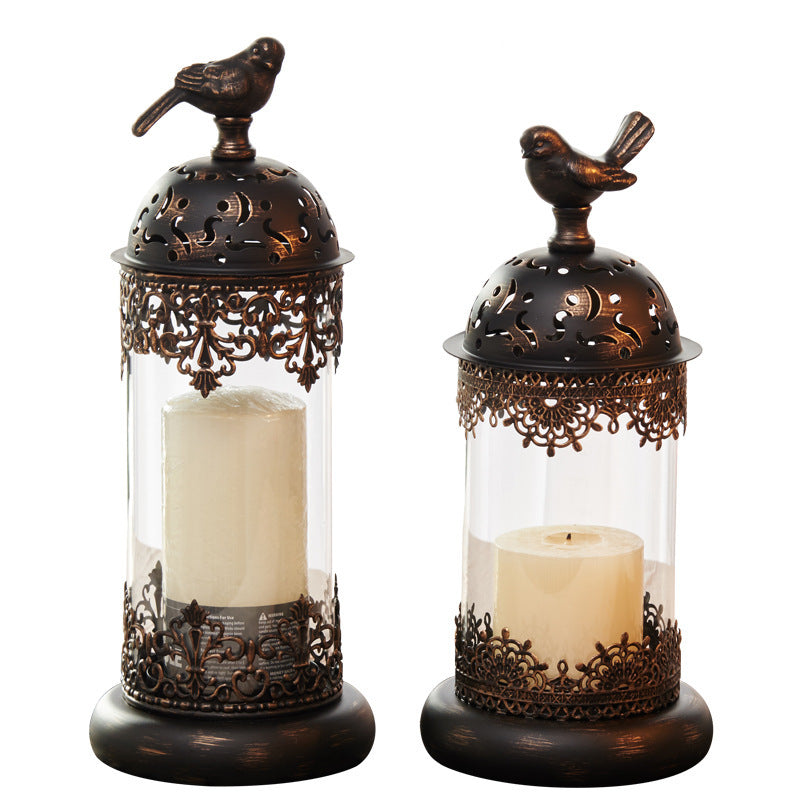 Wrought Iron and Glass Moroccan Candle Holder | 2 Sizes