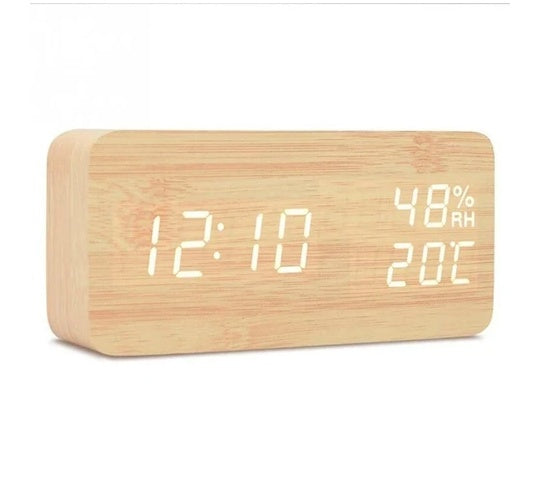 Multi-function Wooden Luminous Led Alarm Clock