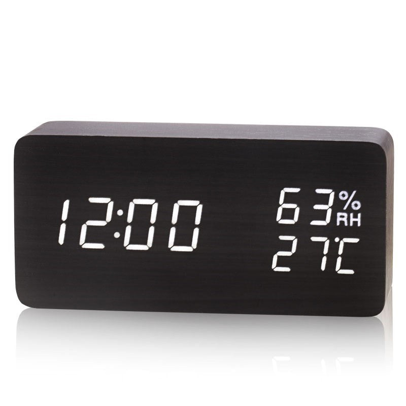 Multi-function Wooden Luminous Led Alarm Clock