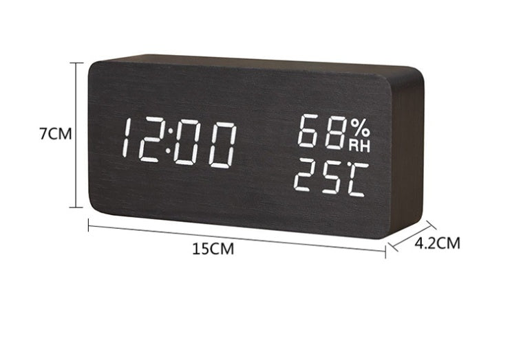Multi-function Wooden Luminous Led Alarm Clock