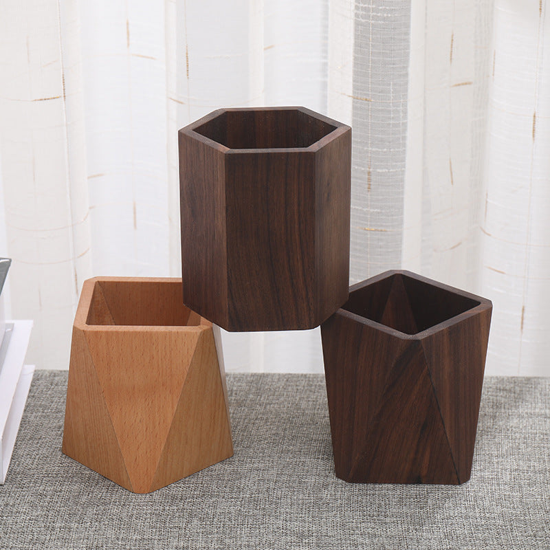 Wooden Pen Holder, Desk Top Stationery Storage | 3 Styles
