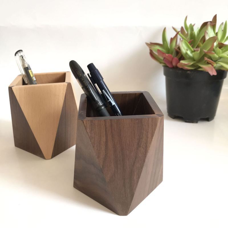 Wooden Pen Holder, Desk Top Stationery Storage | 3 Styles