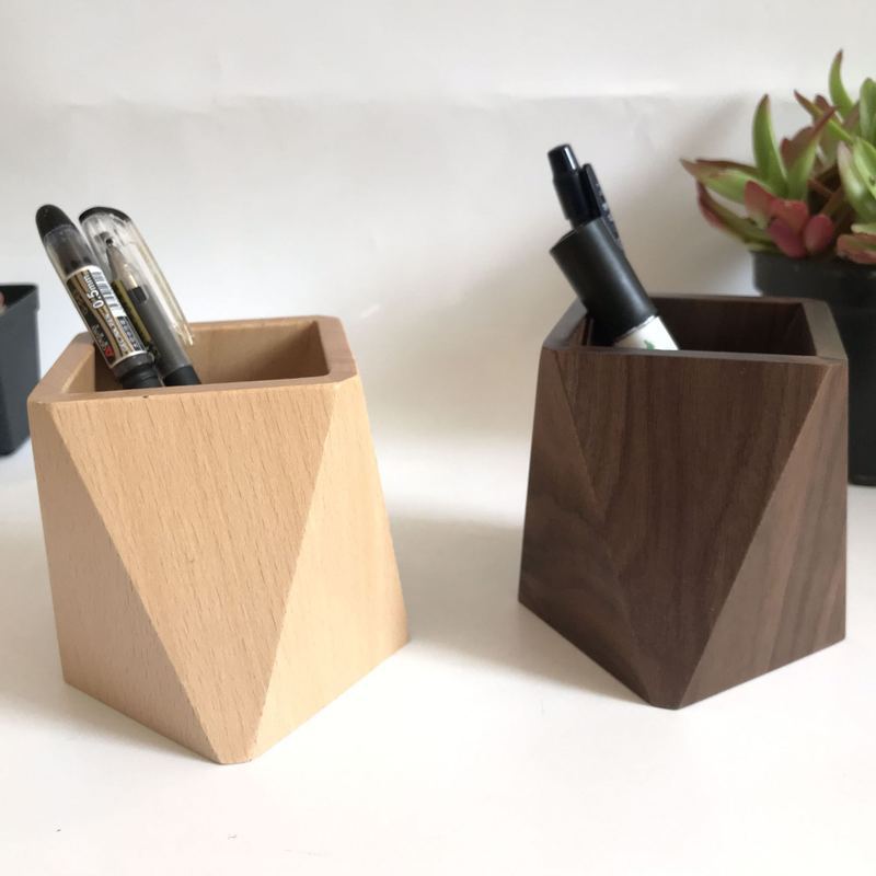 Wooden Pen Holder, Desk Top Stationery Storage | 3 Styles