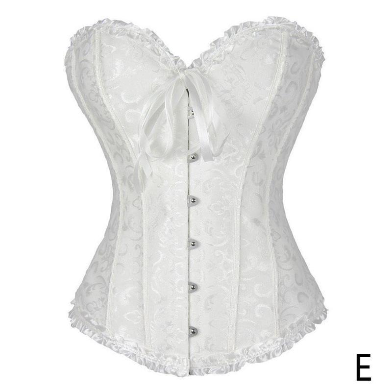 Patterned Boned Corset | Black, Green, Purple, White or Red