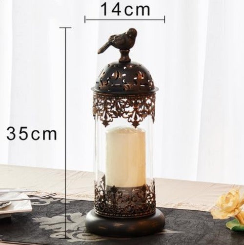 Wrought Iron and Glass Moroccan Candle Holder | 2 Sizes