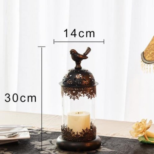 Wrought Iron and Glass Moroccan Candle Holder | 2 Sizes