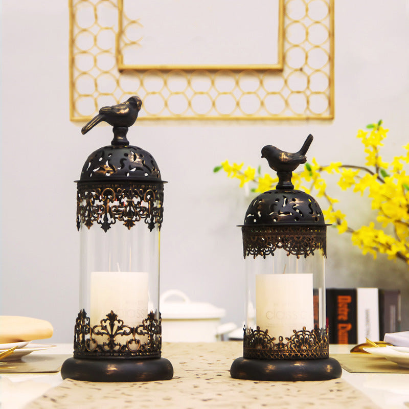 Wrought Iron and Glass Moroccan Candle Holder | 2 Sizes