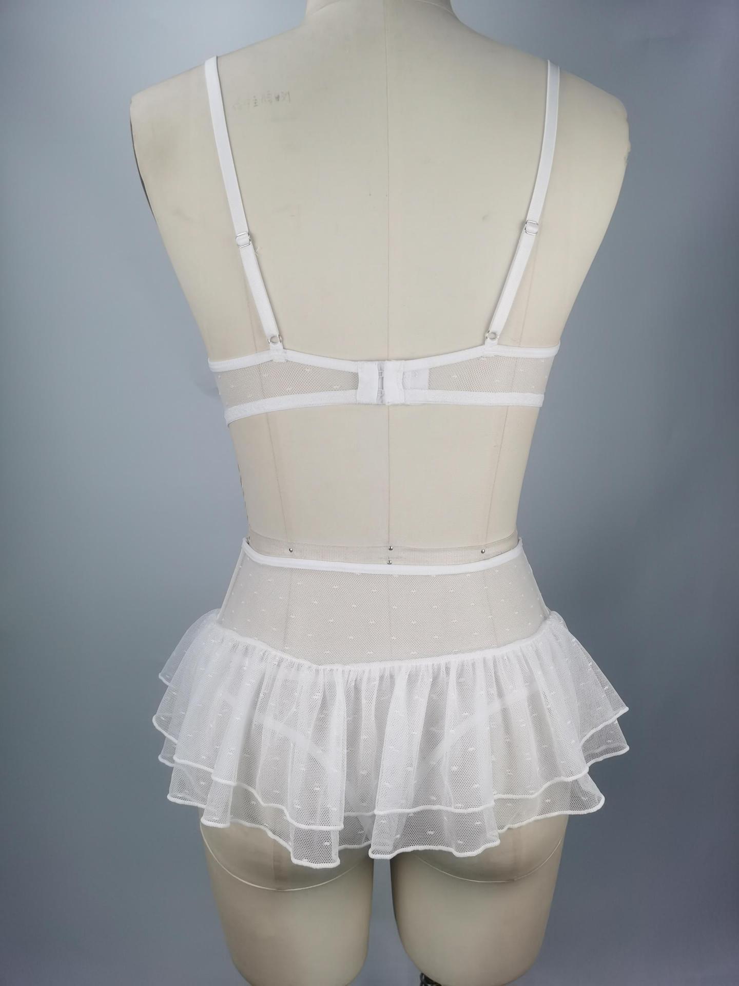 2-Piece See-Through Mesh Lace Lingerie Set
