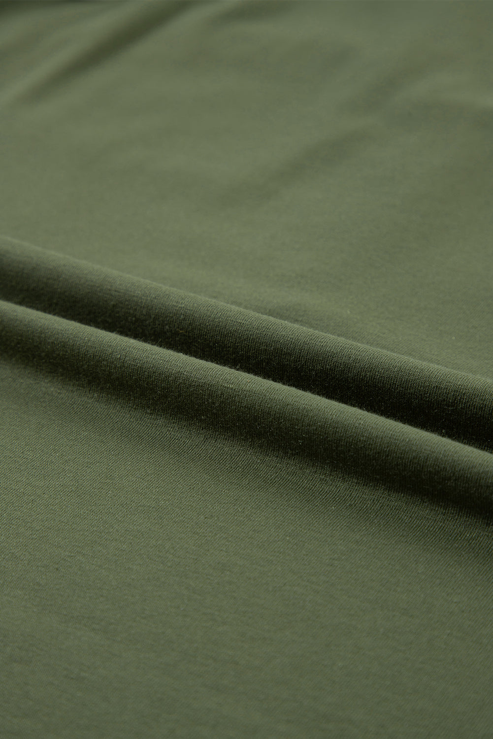 Cotton Blend Jungle Green Half Button V Neck Patched Pocket Tank Top