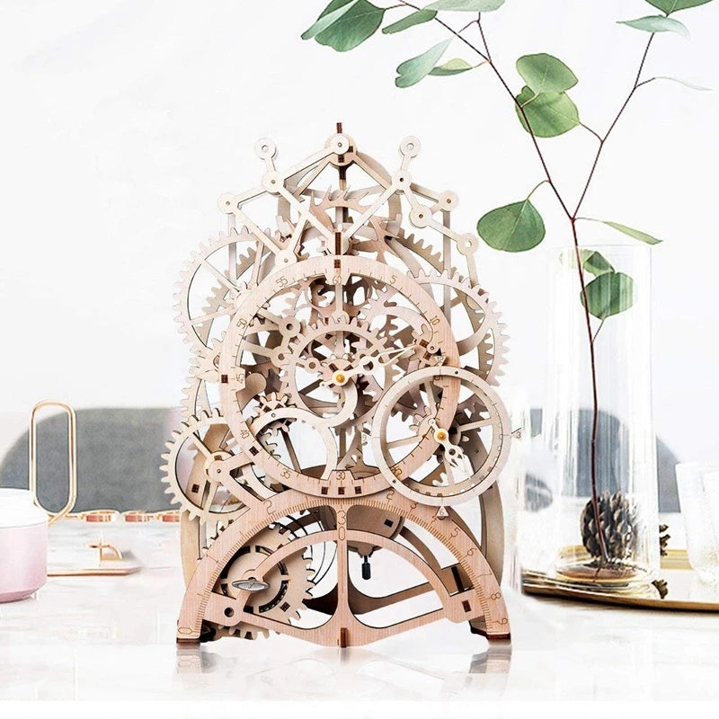 ROKR Skeleton Pendulum Clock 3D Wooden Puzzle - Diy Assembly Kit Gift