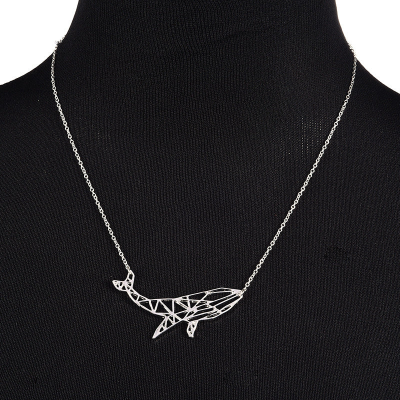 Geometric Whale Necklace | Rose Gold, Gold, Silver Plated