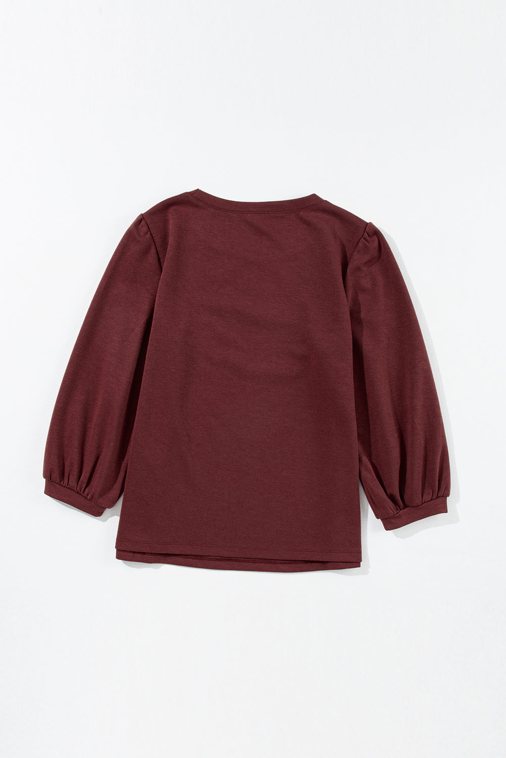 Solid Colour 3/4 Sleeve Round Neck Loose Fit Top | 3 Colour Choices