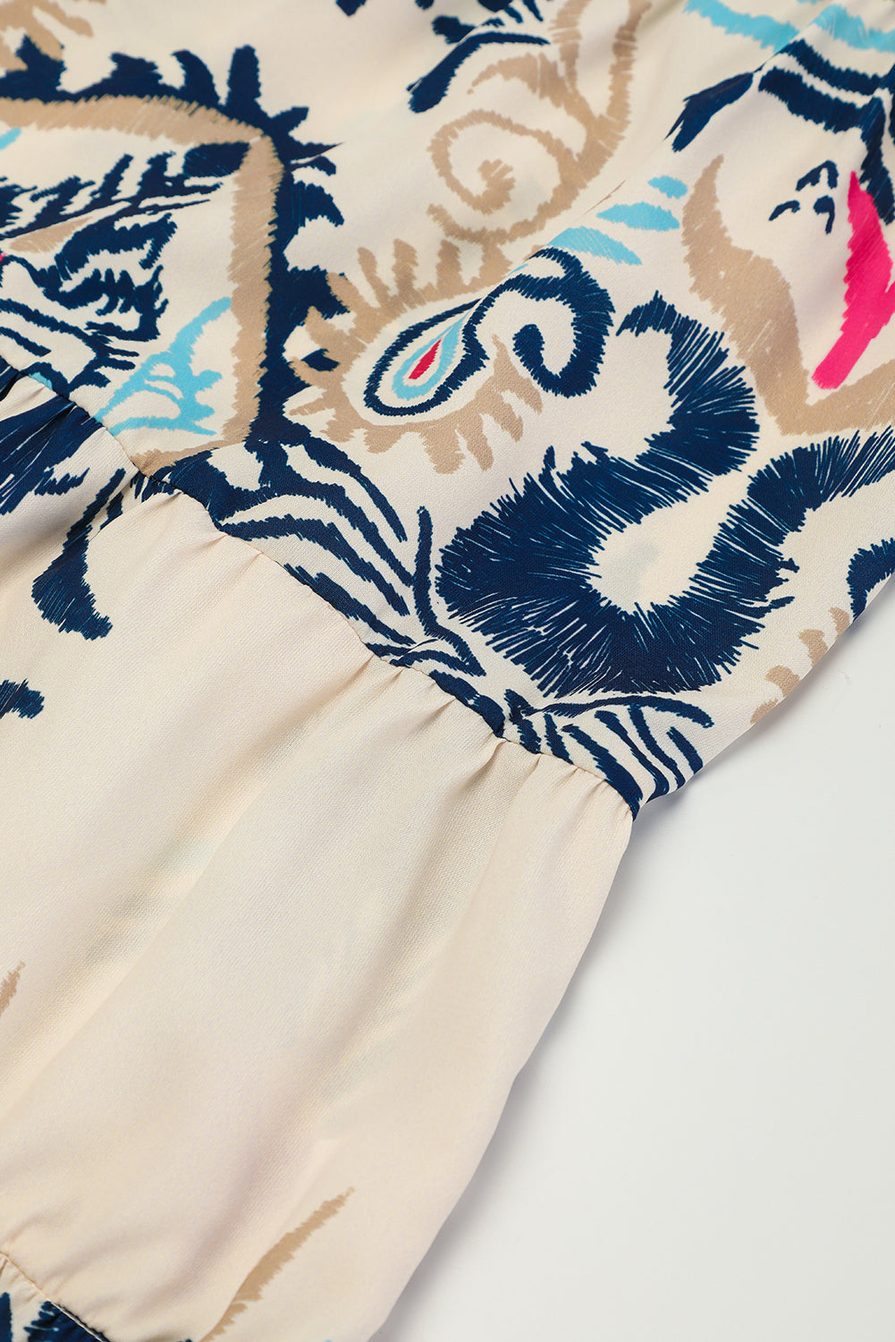 Bohemian Print Bracelet Sleeve Buttoned Mini Summer Dress