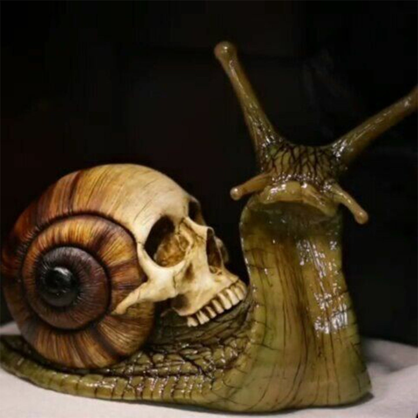 Snail Skull Gothic Garden Decoration Resin Figurine - 3 Colour Choices