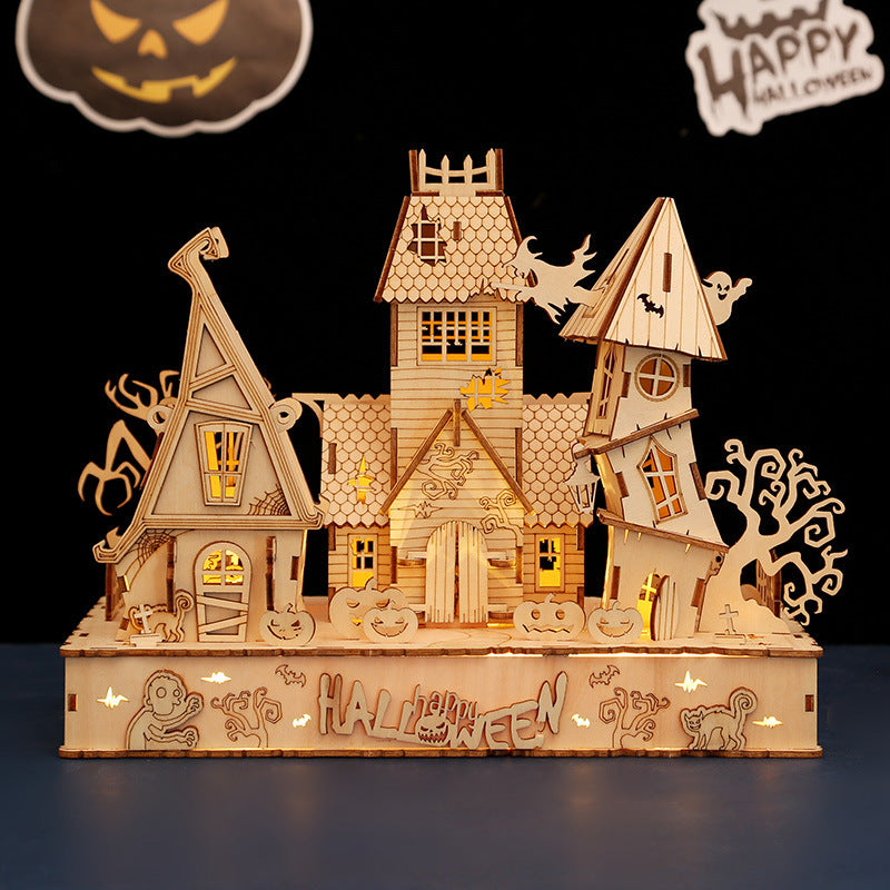 Haunted House Wooden 3D Puzzle - DIY Assembly Kit