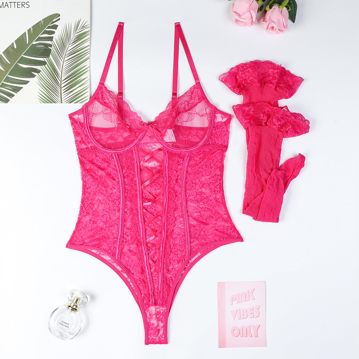 Women's Fashion Lace Splicing Sling Jumpsuit