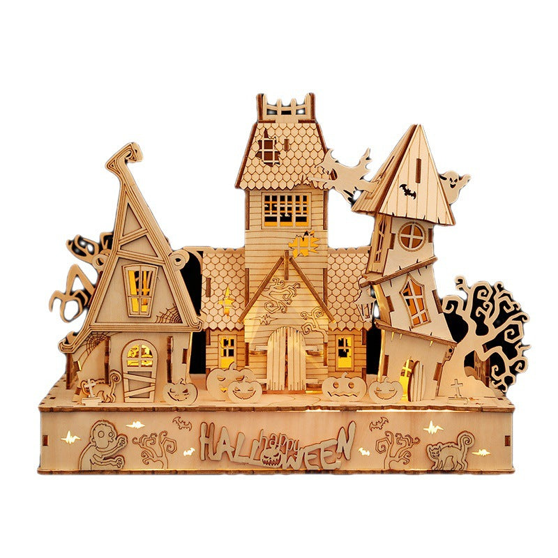 Haunted House Wooden 3D Puzzle - DIY Assembly Kit