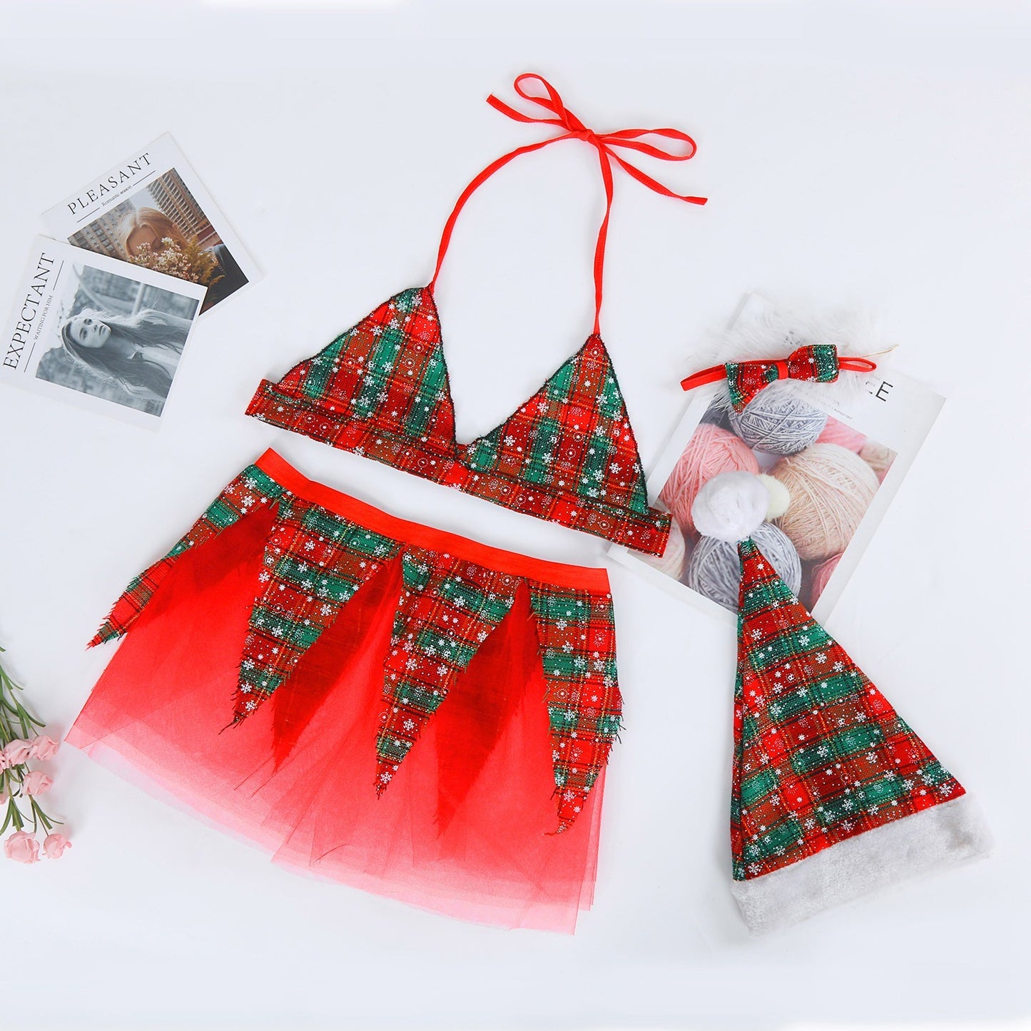 Festive Suit Christmas Uniform Lingerie Set