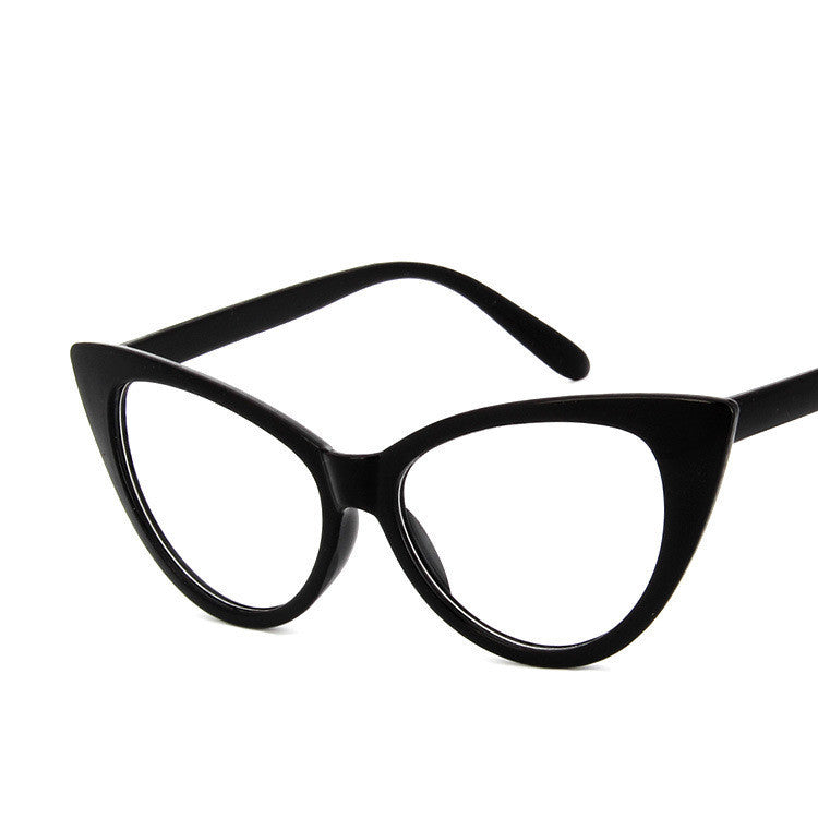 Over Sized Large Frame Vintage Cat-Eye Clear Lens Eye Glasses
