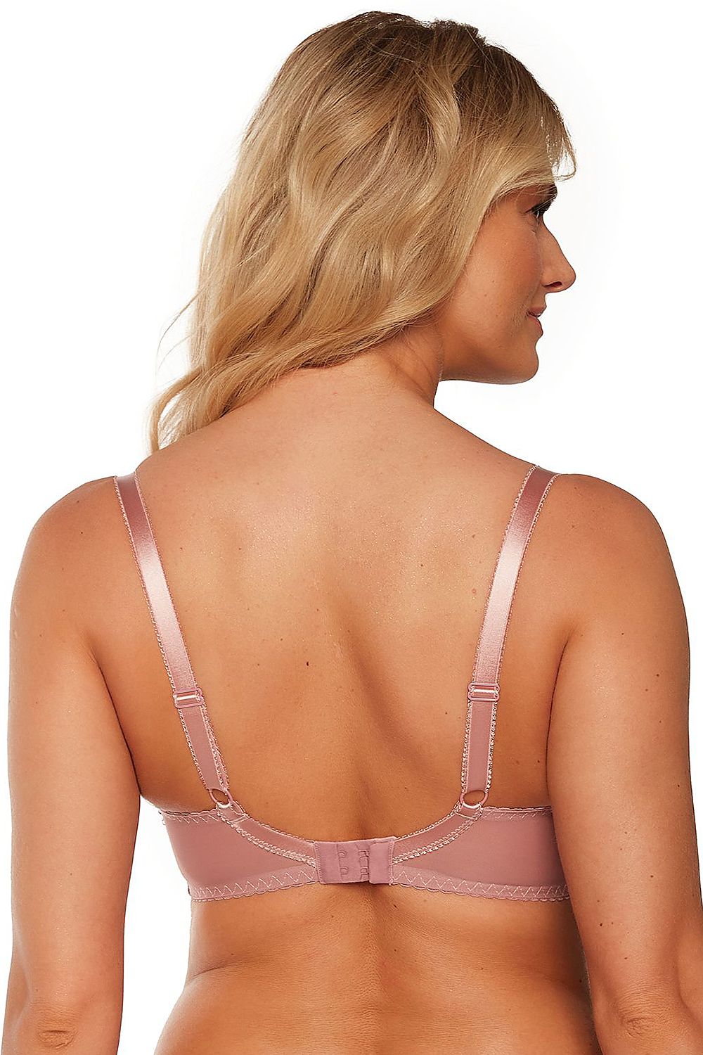 Pink Full Cup Plunge Type Padded Bra by Gaia