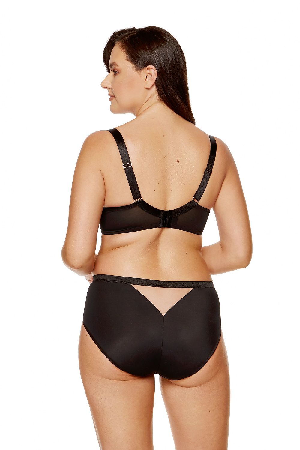 Semi-Soft Black and Beige Bra for Larger Breasts by Gorteks