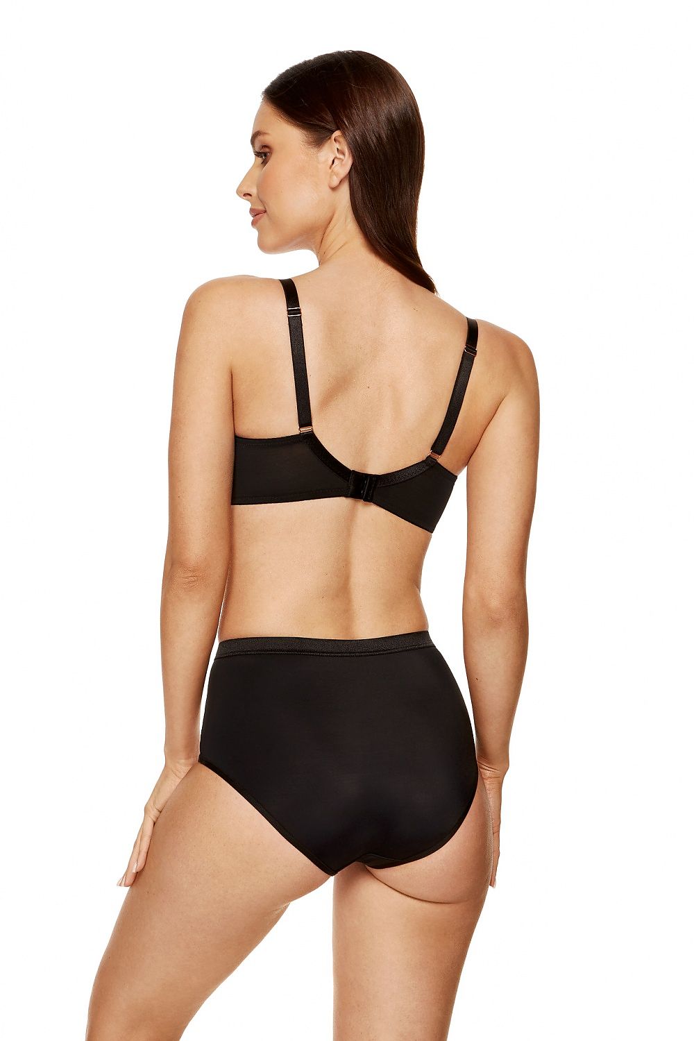 Semi-Soft Black and Beige Bra for Larger Breasts by Gorteks