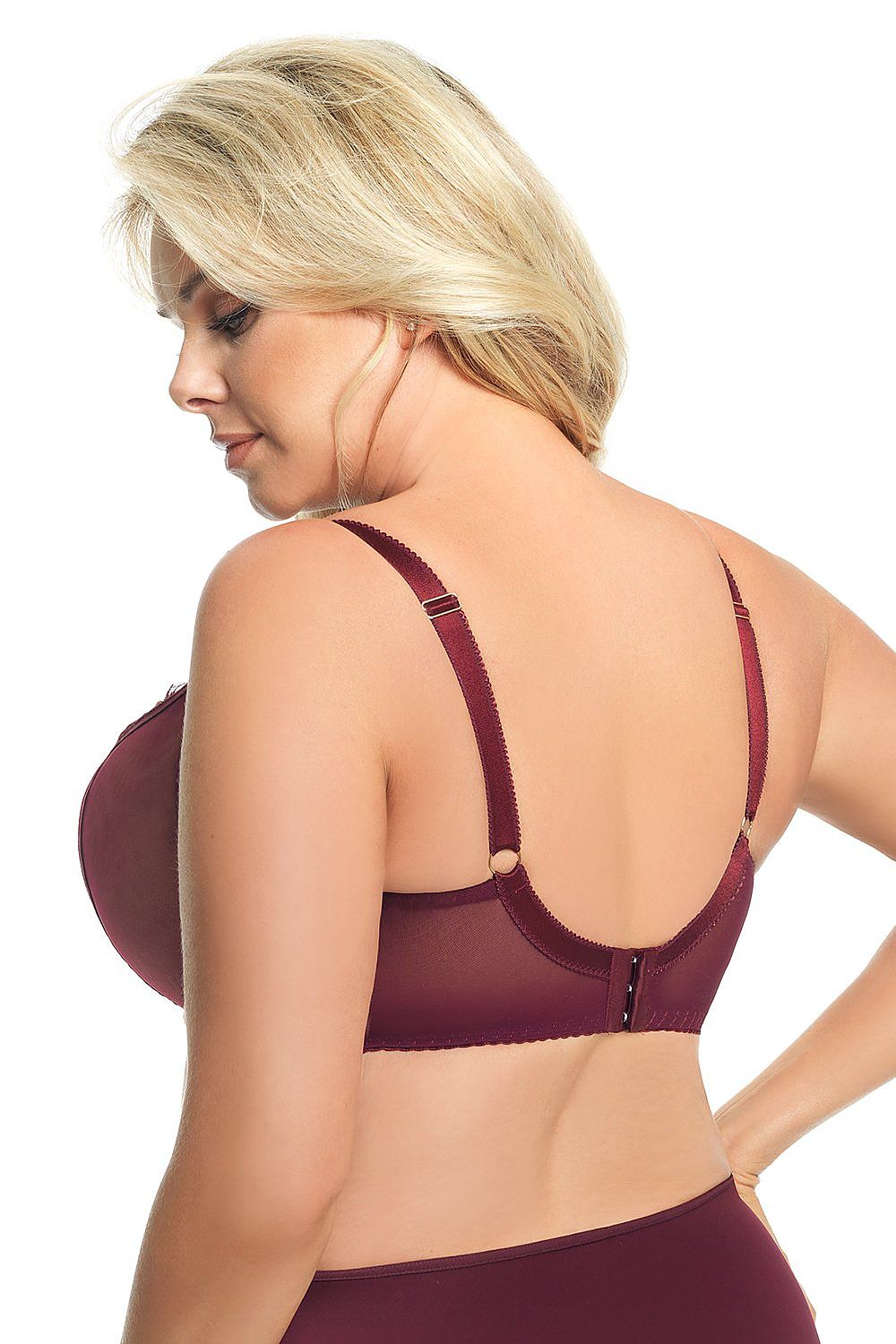 Soft Underwired Burgundy Bra for Larger Breasts by Gorsenia Lingerie