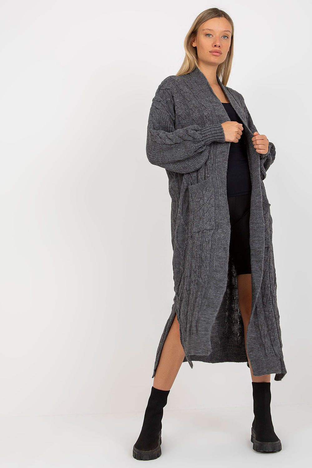 Long Length Long Sleeved Oversized Womens Cardigan by Rue Paris