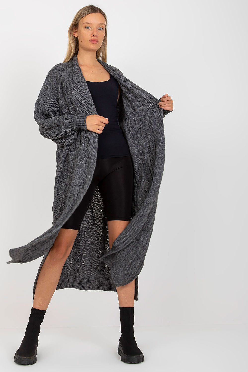 Long Length Long Sleeved Oversized Womens Cardigan by Rue Paris