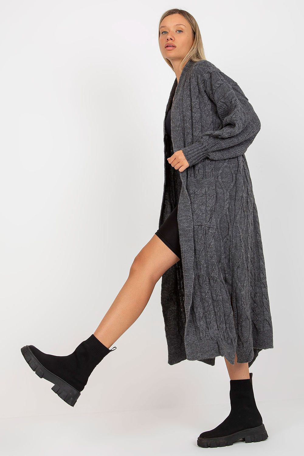 Long Length Long Sleeved Oversized Womens Cardigan by Rue Paris