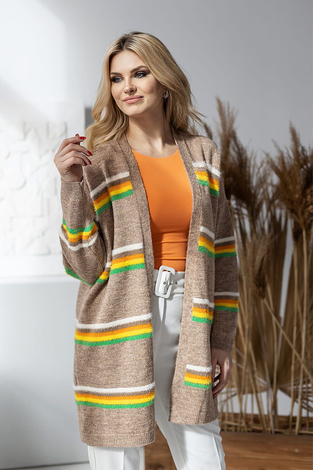 Striped Oversize Knitted Cardigan by PeeKaBoo | 3 Colour Options