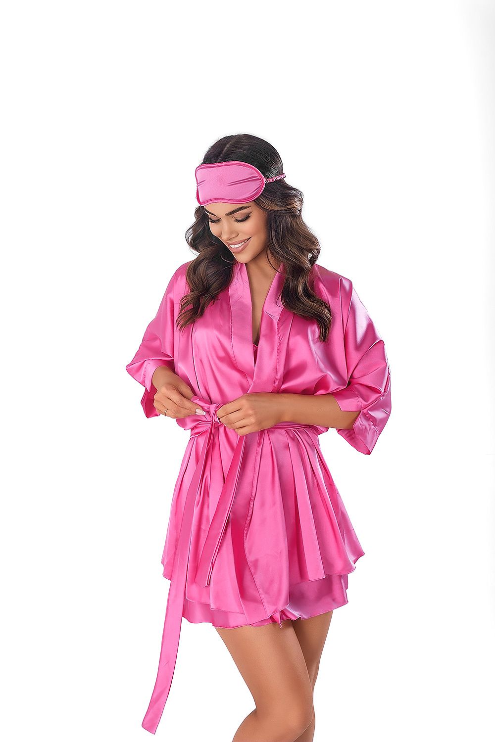 Silky Satin Dressing Gown Pink Bathrobe by Anais Lingerie