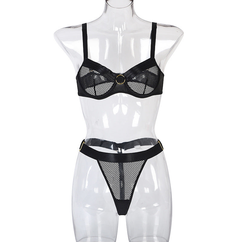 See Through Bra and Thing Matching Mesh Sexy Lingerie Set