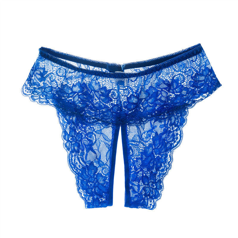 Sexy Lace Open-Crotch French Knickers Thong Underwear - Plus Size