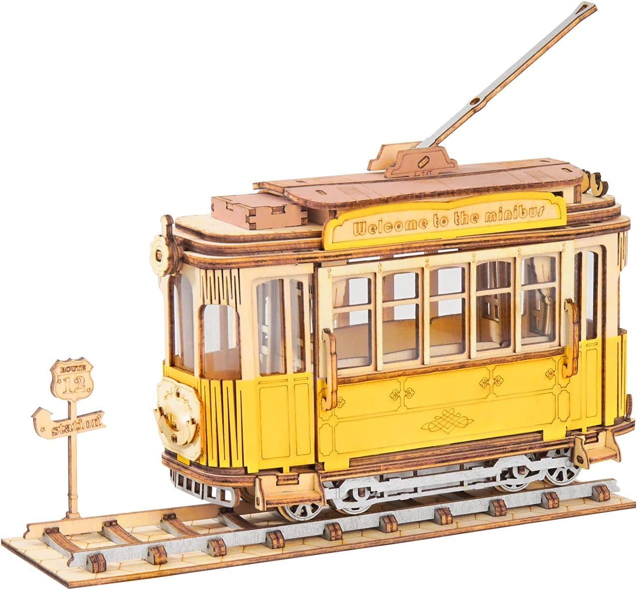 Robotime ROKR Vintage Transport 3D Model Wooden Puzzle - Vintage Car or Tram