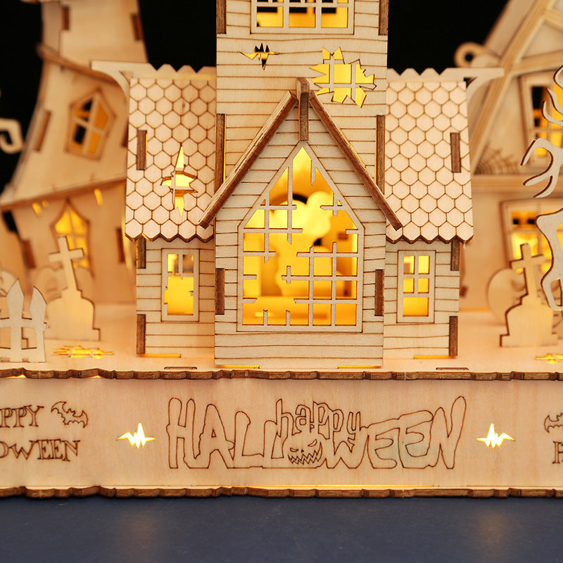 Haunted House Wooden 3D Puzzle - DIY Assembly Kit
