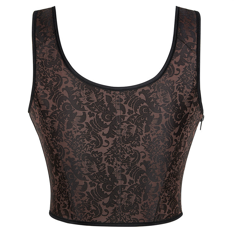 Double-shoulder Strap Jacquard Vintage Corset | Up To 6XL