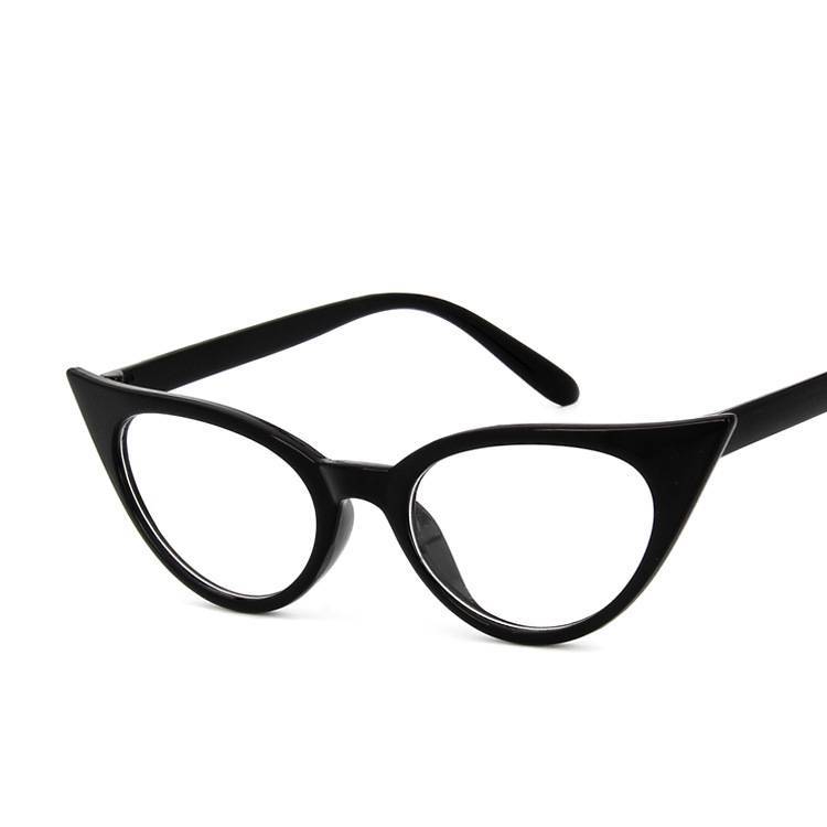 Over Sized Large Frame Vintage Cat-Eye Clear Lens Eye Glasses