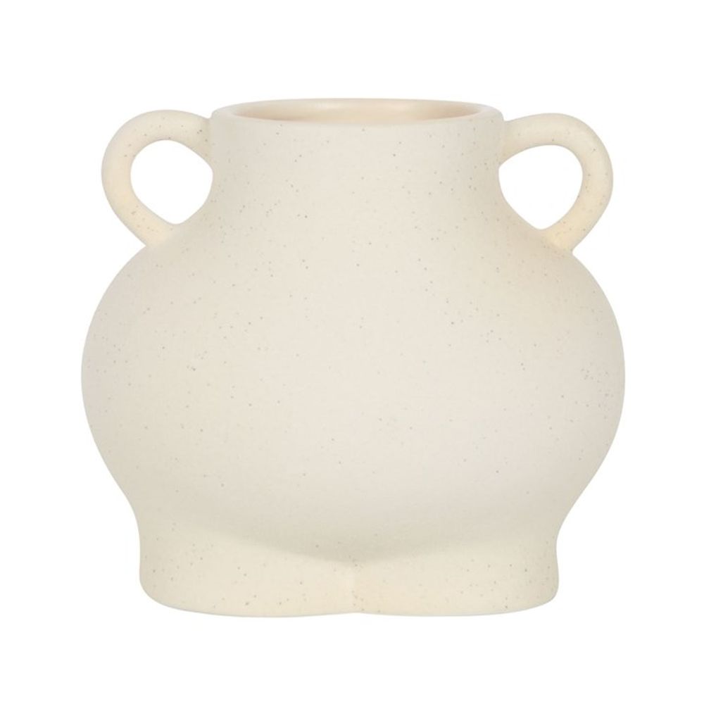 Cream Speckled Ceramic Bum Plant Pot