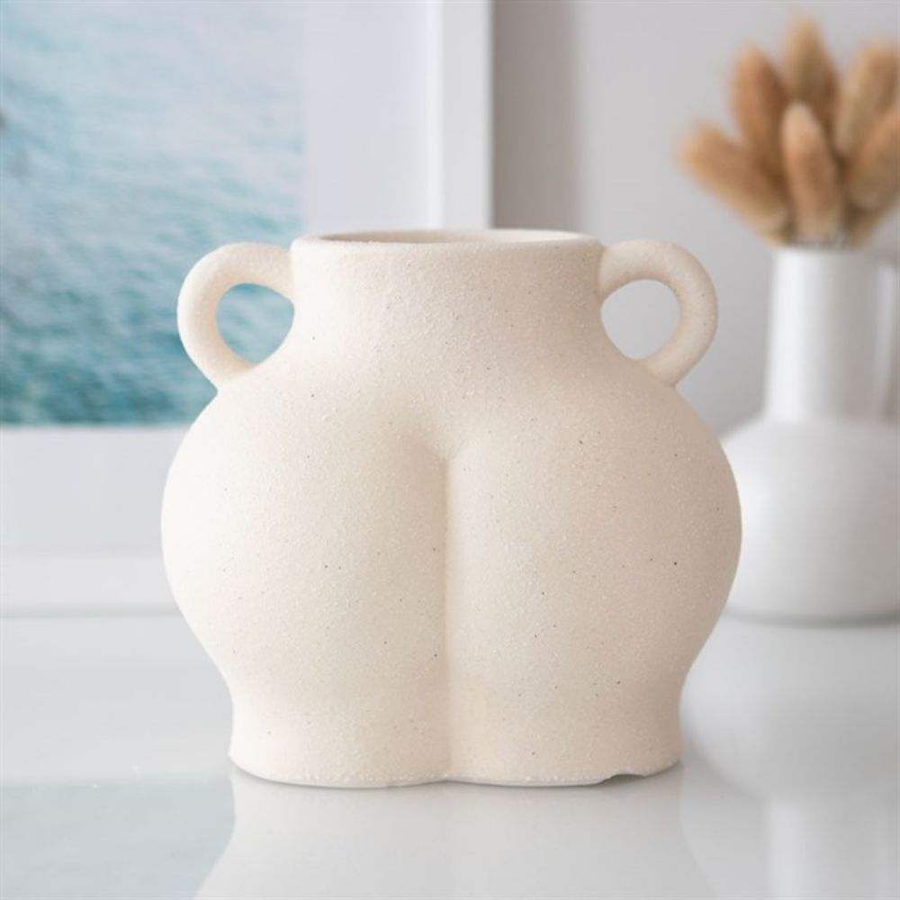 Cream Speckled Ceramic Bum Plant Pot