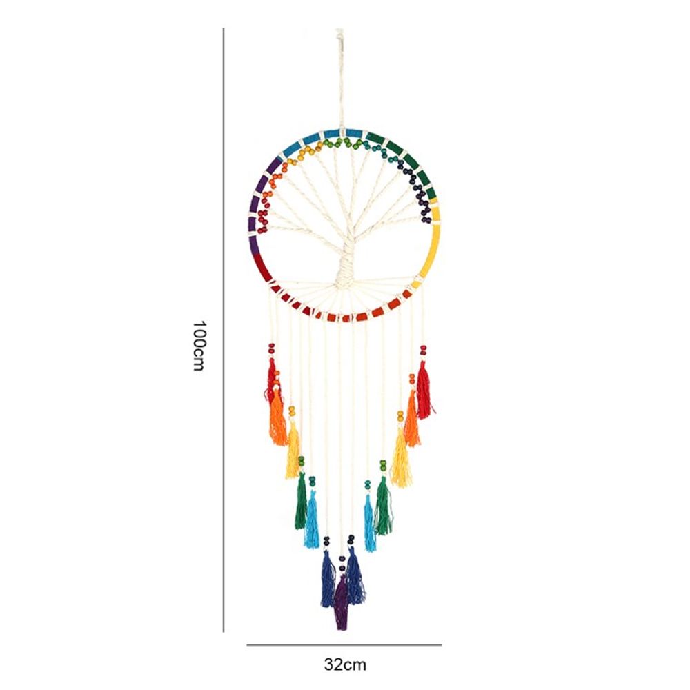 Rainbow Coloured Tree of Life Dreamcatcher