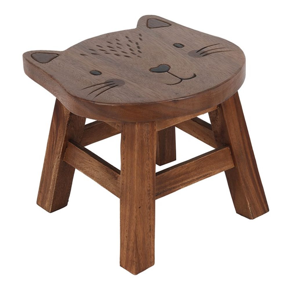 Hand Crafted Children's Wooden Cat Stool