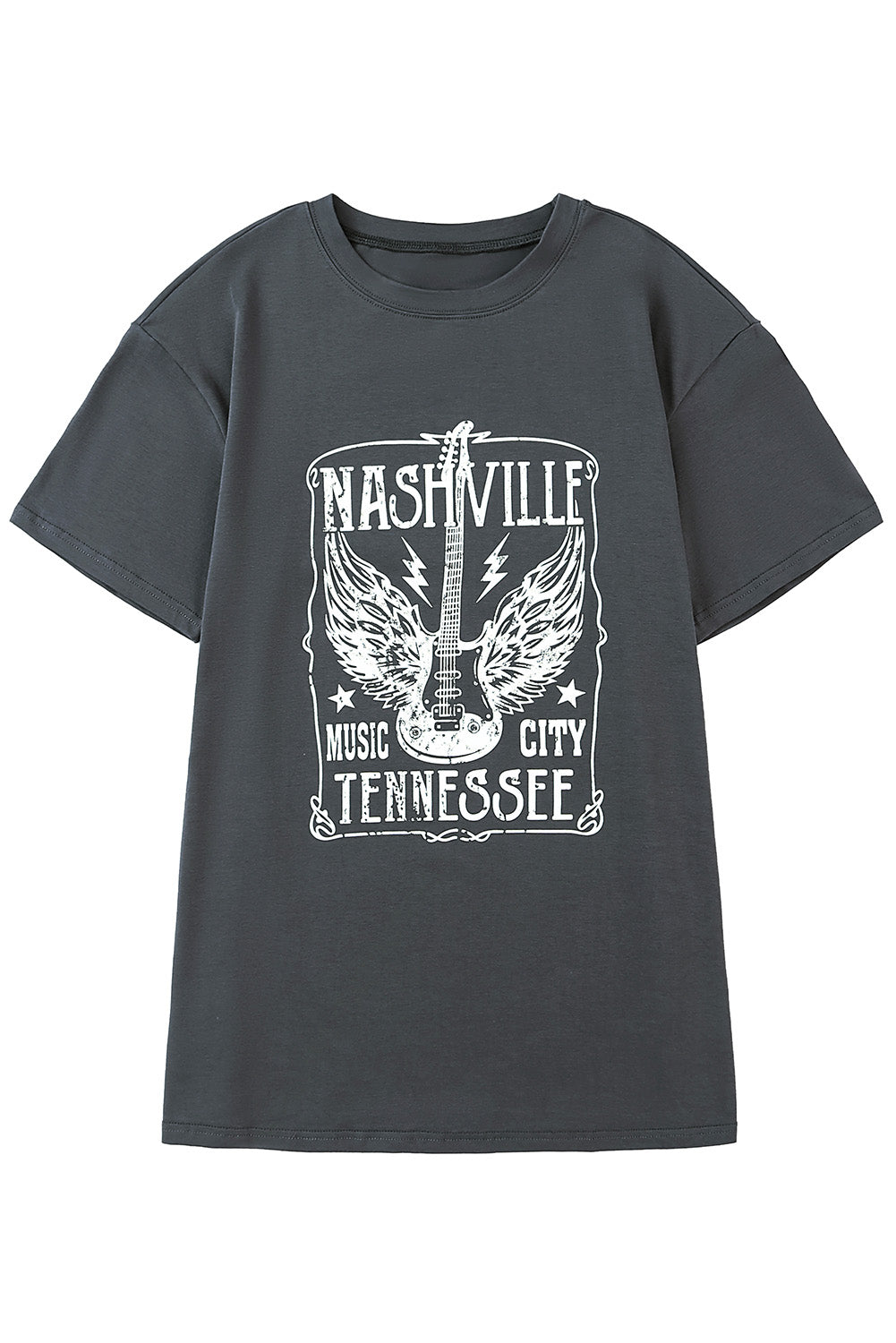 Cotton Nashville Graphic Print Oversized T Shirt