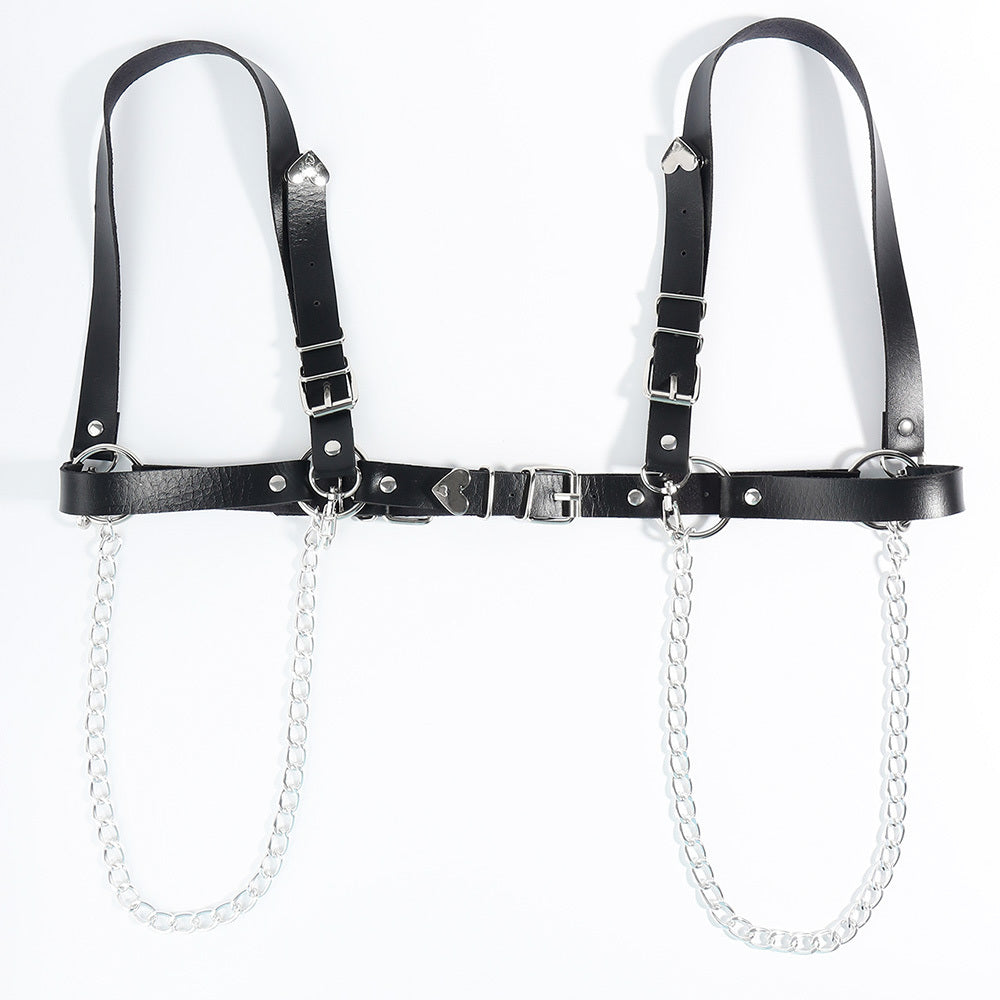 Gothic Punk Leather Dual Purpose Bondage Top or Chain Belt