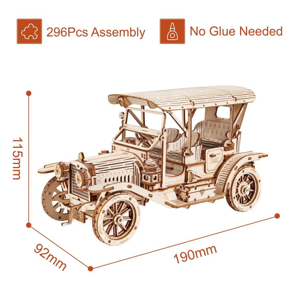 3D Wooden Puzzle 1922 Vintage Car by ROKR