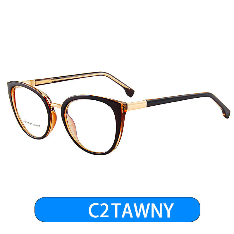 Fashion Designer Frames Cat Eye Anti-blue Blue Light Blocking Clear Lens Glasses