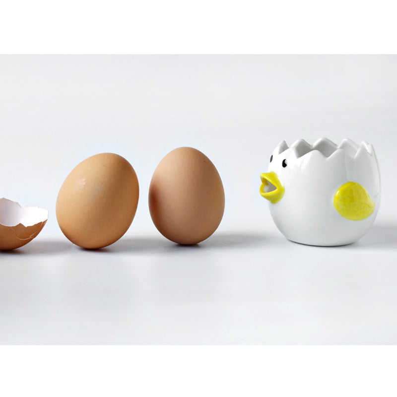 Ceramic Egg White Separator Kitchen Accessory - Cute Chicken Design