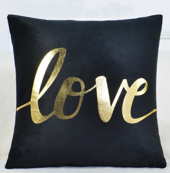 Black and Gold 45cm Sofa Cushion Covers