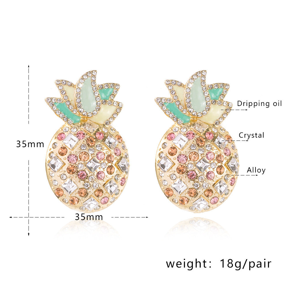 Playful Cubic Zirconia Pineapple Earrings